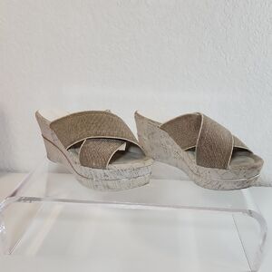 Donald J Pliner Dani2 Linen Elastic Platform Wedge Sandals - Size 8M, Bohemian